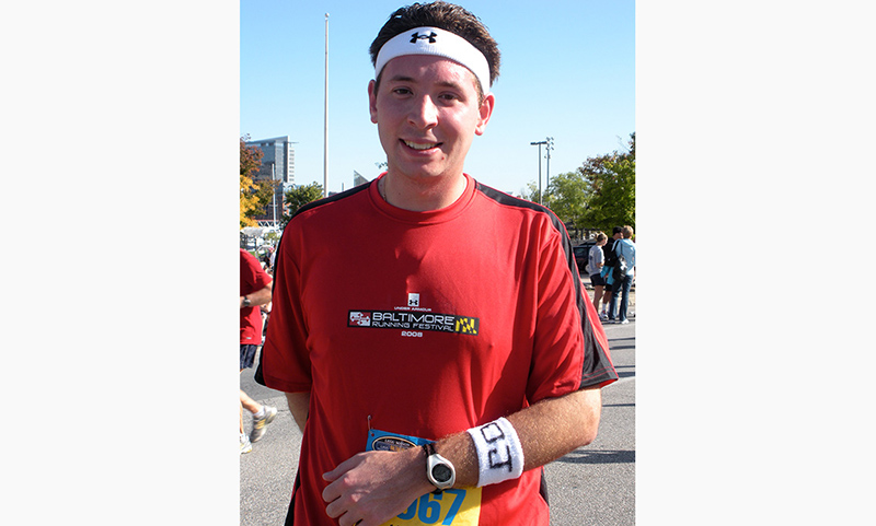 2008: Dave running the Baltimore Marathon Team Relay