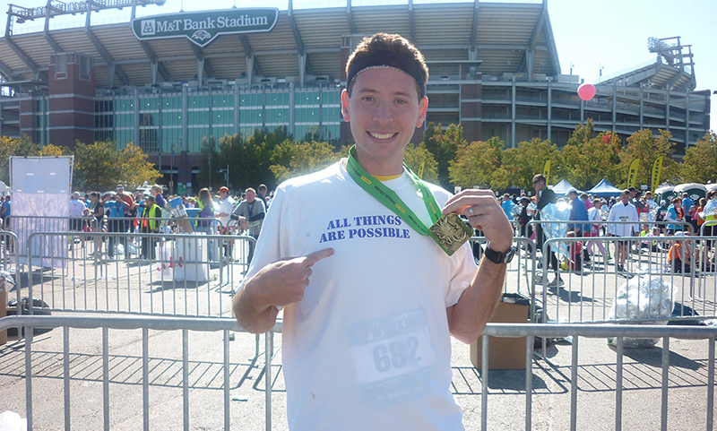 2012: Dave after completing the Baltimore Marathon