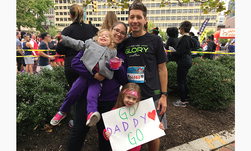2018: Dave's family at the Baltimore Half Marathon