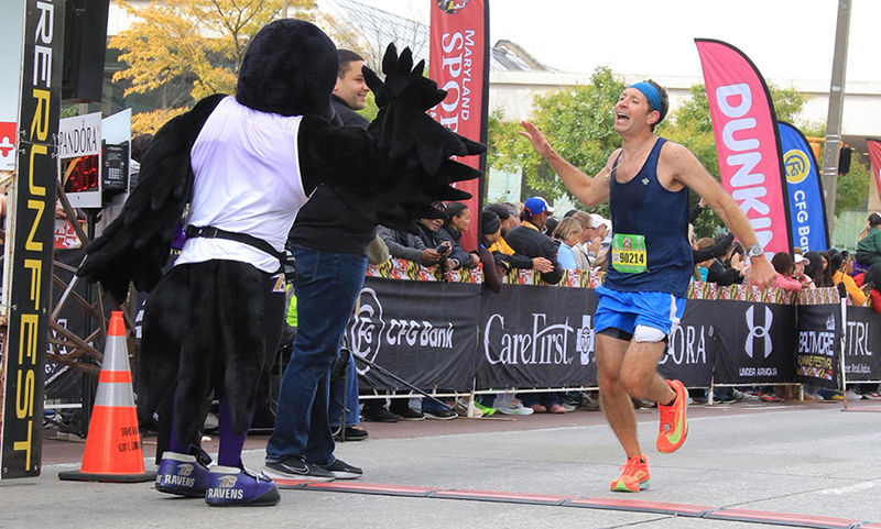 2025: Dave crossing the finish line of the Baltimoron-a-Thon